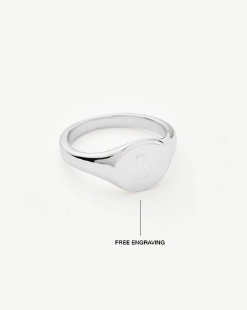 Engravable Round Signet Ring | Sterling Silver Rings Missoma 