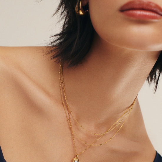 Engravable Square Ridge Mini Pendant Necklace Necklace Missoma 