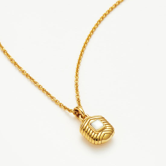 Engravable Square Ridge Mini Pendant Necklace Necklace Missoma 