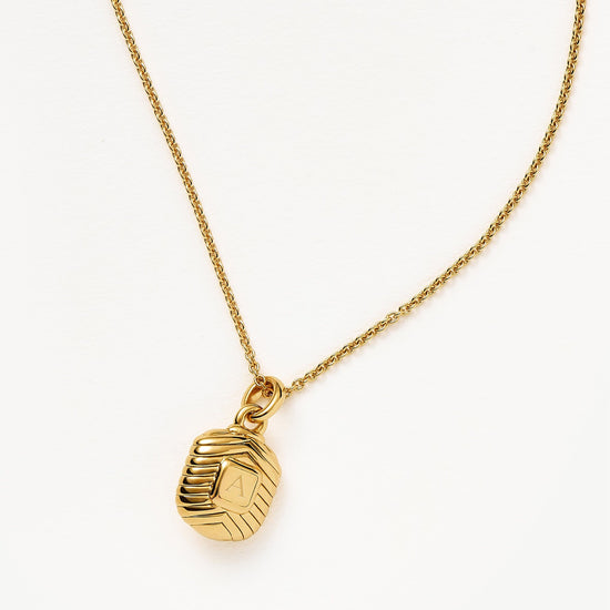 Engravable Square Ridge Mini Pendant Necklace Necklaces Missoma 