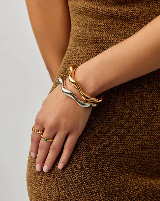 Eny Puffy Cuff Bracelet | 18ct Gold Plated Bracelets Missoma 