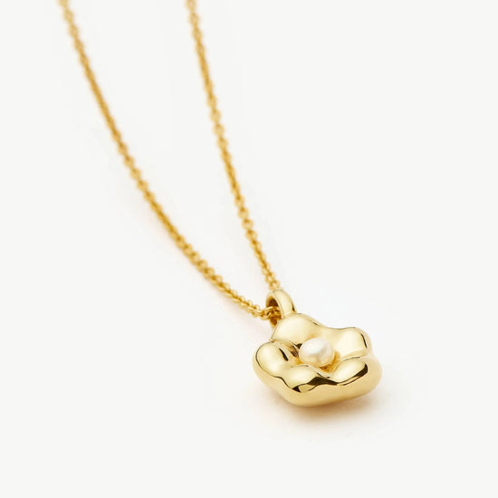 Eny Puffy Daisy Pendant Necklace | 18ct Gold Plated/Pearl Necklaces Missoma 