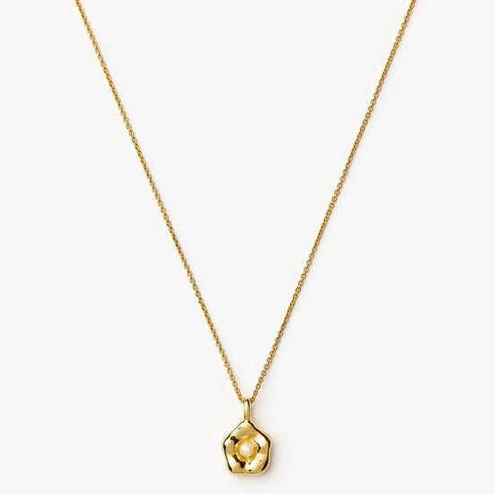 Eny Puffy Daisy Pendant Necklace | 18ct Gold Plated/Pearl Necklaces Missoma 