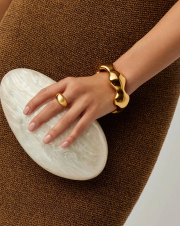 Eny Puffy Dome Statement Cuff Bracelet | 18ct Gold Plated Necklaces Missoma 