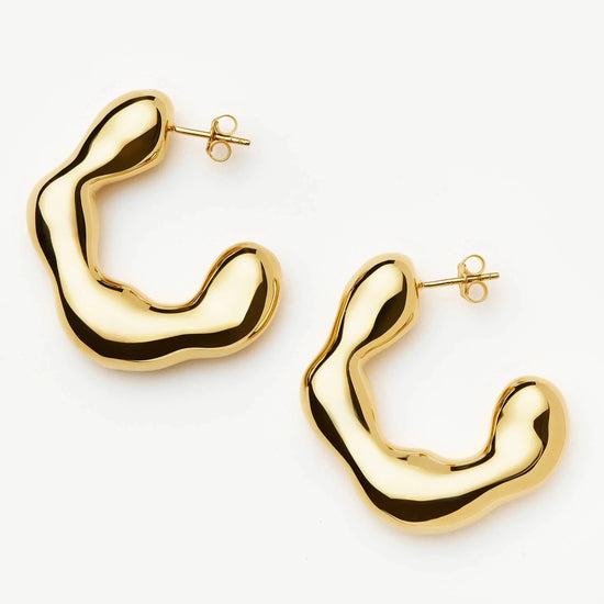 Eny Puffy Large Hoop Earrings | 18ct Gold Plated Earrings Missoma 