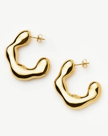 Eny Puffy Large Hoop Earrings | 18ct Gold Plated Earrings Missoma 