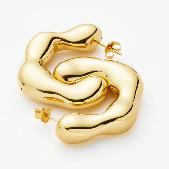 Eny Puffy Large Hoop Earrings | 18ct Gold Plated Earrings Missoma 
