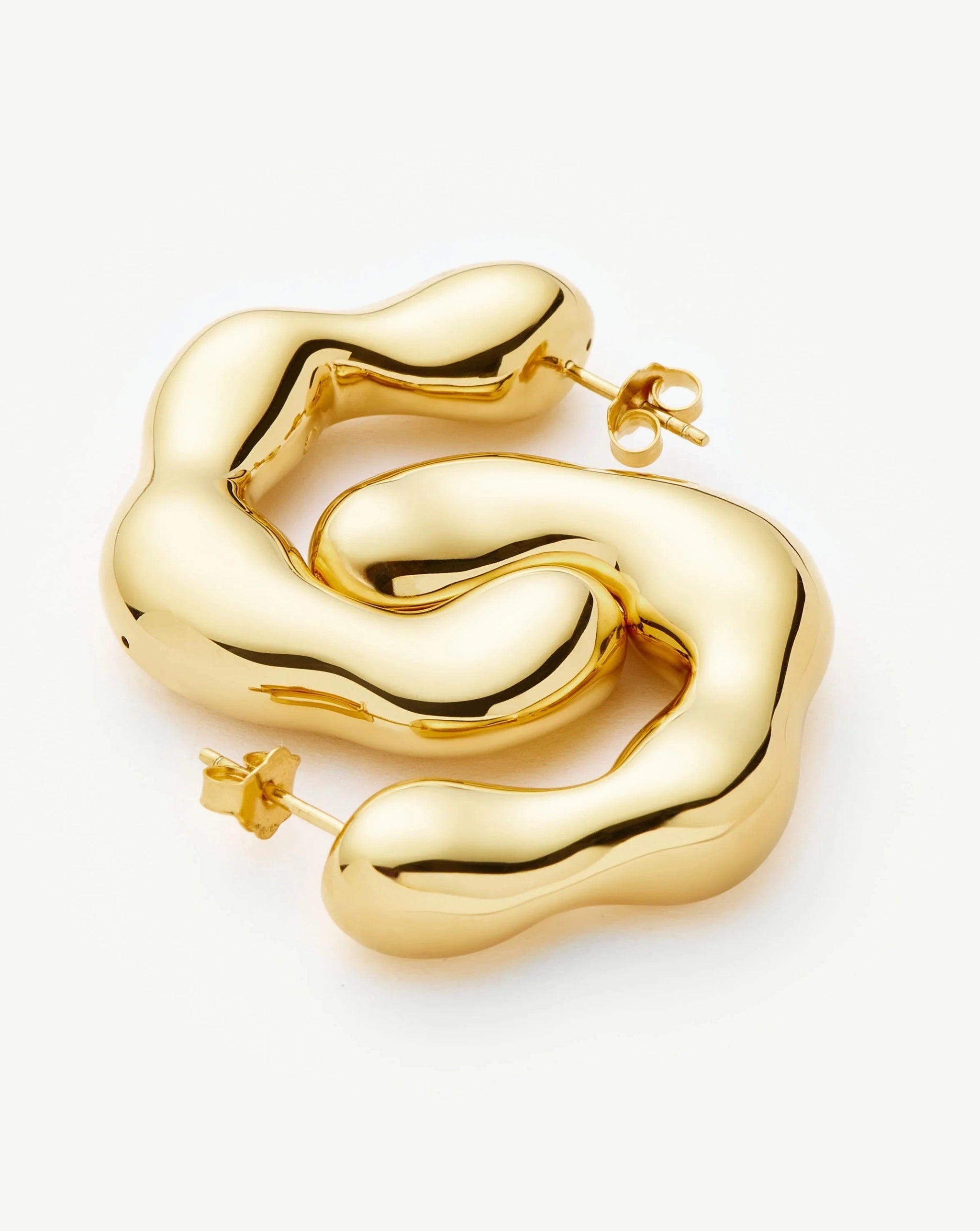 Eny Puffy Large Hoop Earrings | 18ct Gold Plated Earrings Missoma 