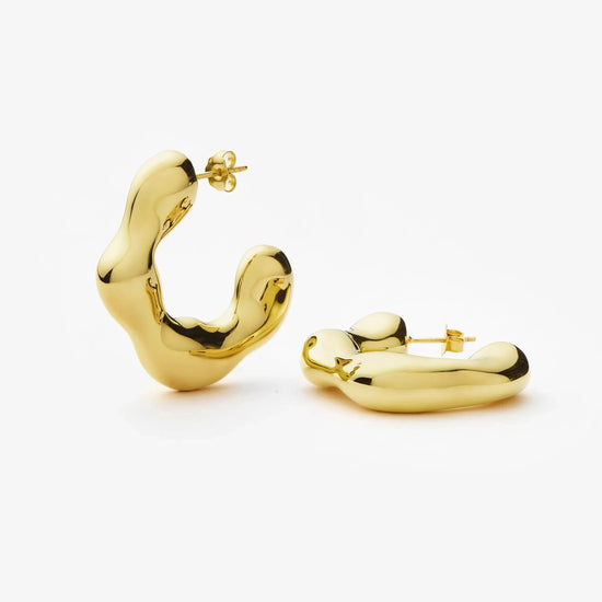 Eny Puffy Large Hoop Earrings | 18ct Gold Plated Earrings Missoma 