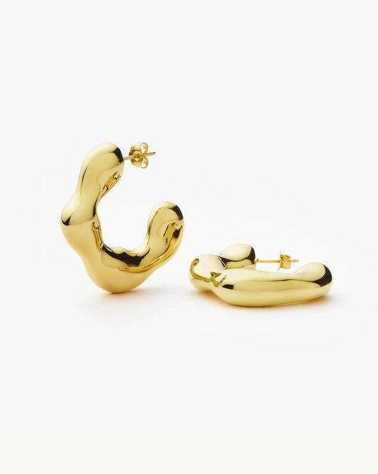 Eny Puffy Large Hoop Earrings | 18ct Gold Plated Earrings Missoma 