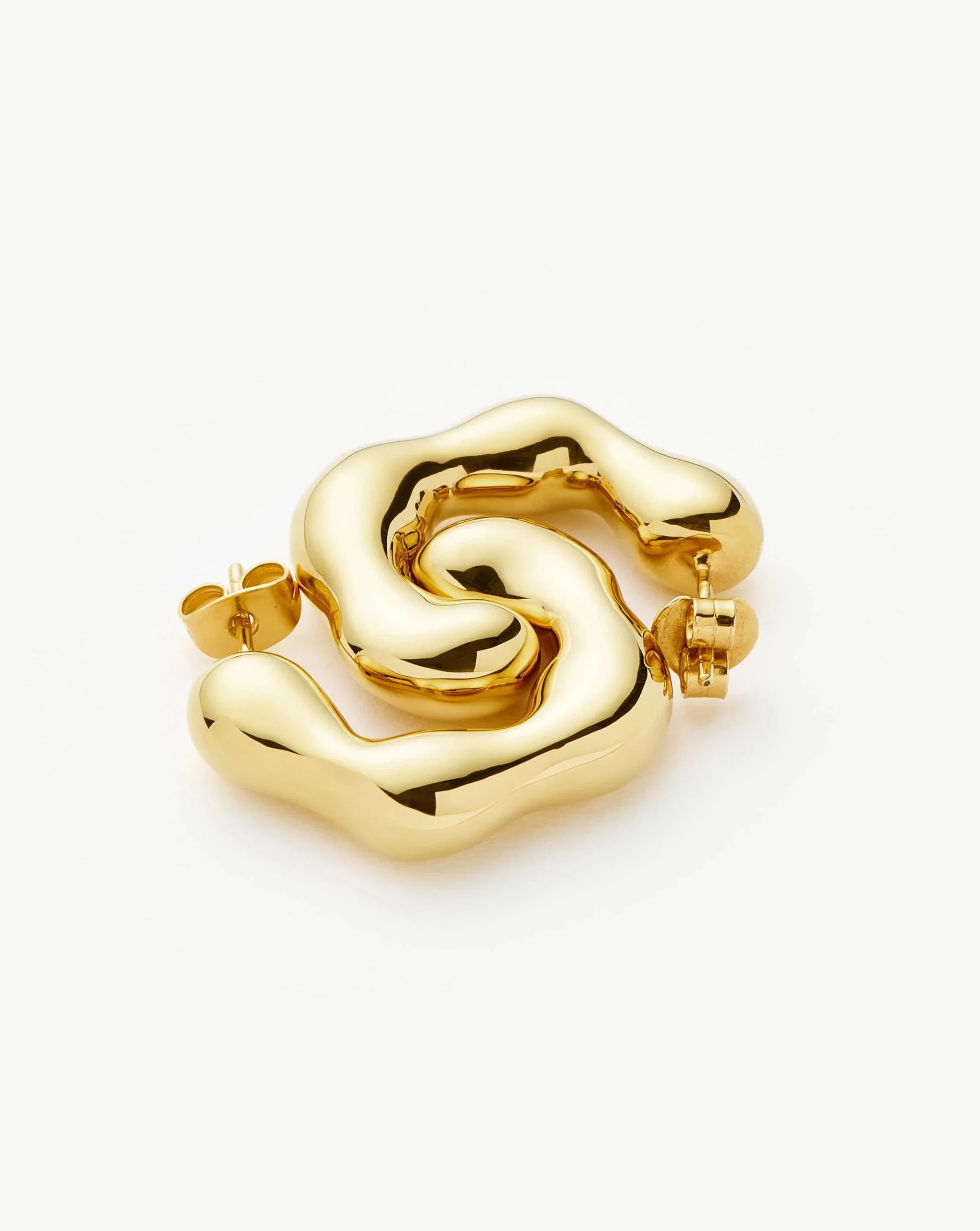 Eny Puffy Medium Hoop Earrings | 18ct Gold Plated Earrings Missoma 
