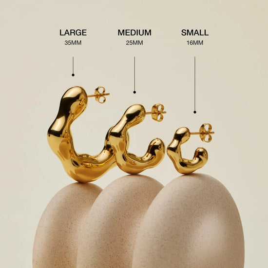 Eny Puffy Small Hoop Earrings | 18ct Gold Plated Earrings Missoma 