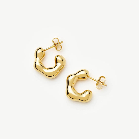 Eny Puffy Small Hoop Earrings | 18ct Gold Plated Earrings Missoma 