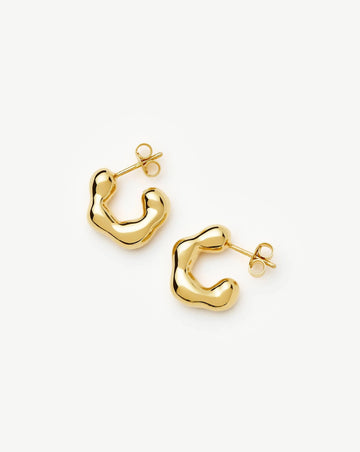 Eny Puffy Small Hoop Earrings | 18ct Gold Plated Earrings Missoma 