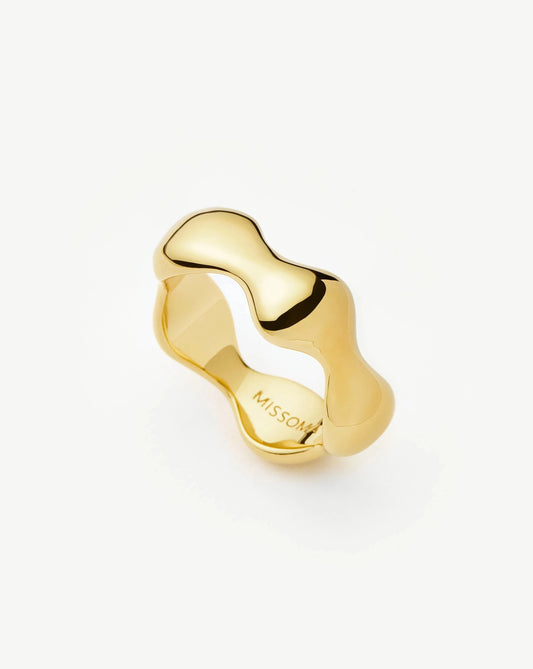 Eny Puffy Stacking Ring | 18ct Gold Plated Rings Missoma 