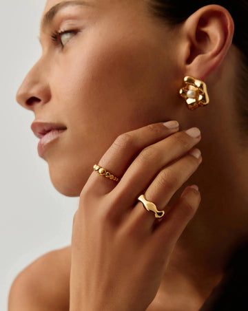Eny Puffy Stacking Ring | 18ct Gold Plated Rings Missoma 