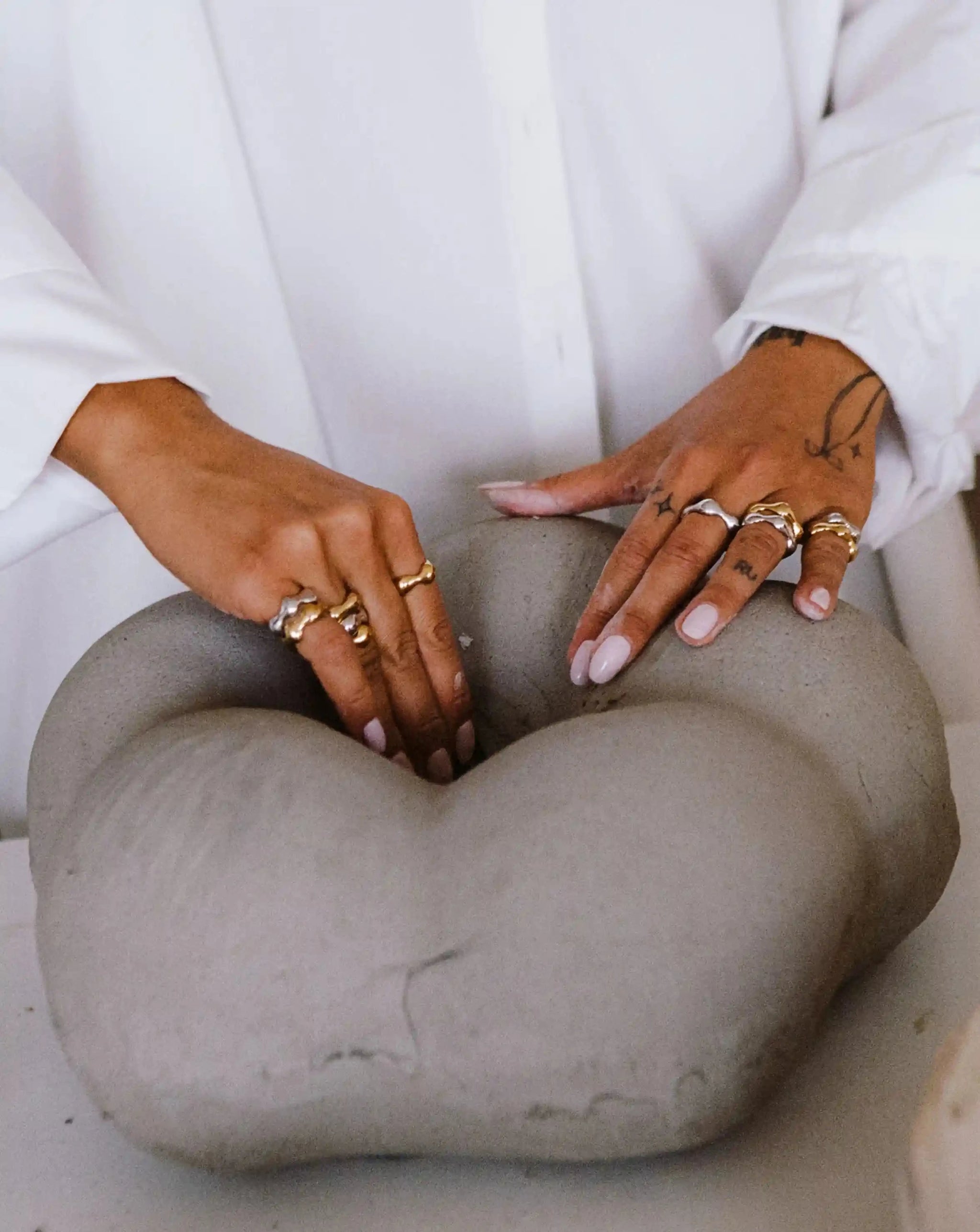Eny Puffy Stacking Ring | Silver Plated Rings Missoma 
