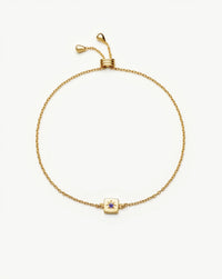 Feburary Birthstone Slider Bracelet | 18ct Gold Plated/Natural Amethyst Bracelets Missoma 