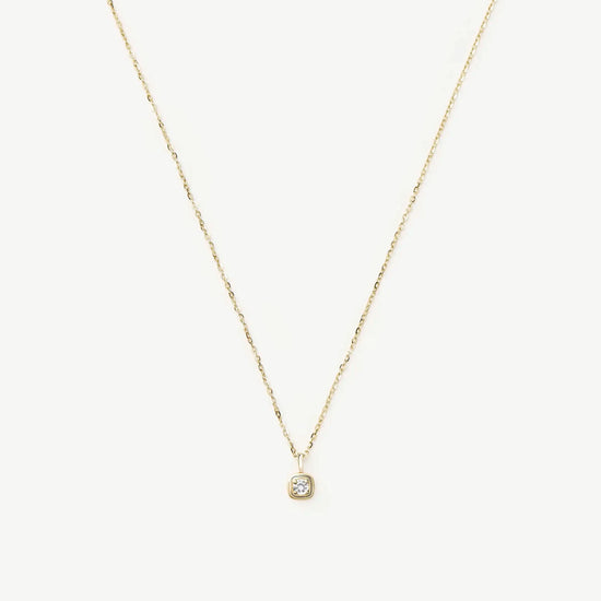 Fine April Birthstone Pendant Necklace | 14ct Solid Gold/White Sapphire Necklace Missoma 