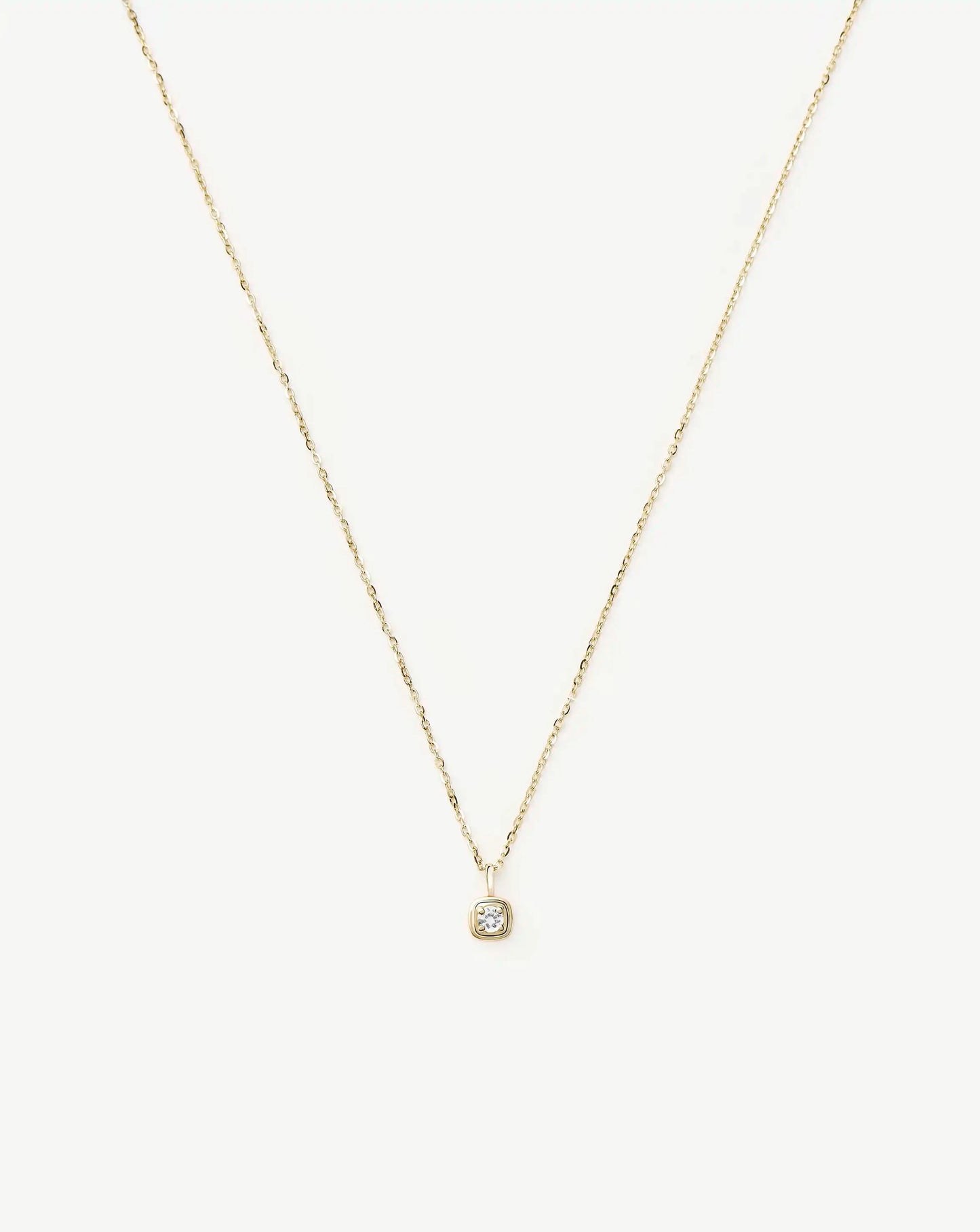 Fine April Birthstone Pendant Necklace | 14ct Solid Gold/White Sapphire Necklace Missoma 