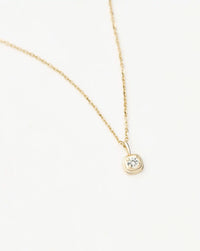 Fine April Birthstone Pendant Necklace | 14ct Solid Gold/White Sapphire Necklace Missoma 