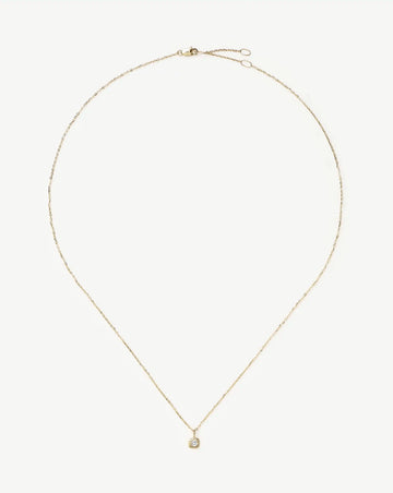 Fine April Birthstone Pendant Necklace | 14ct Solid Gold/White Sapphire Necklace Missoma 