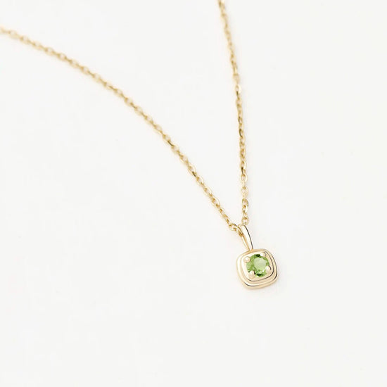 Fine August Birthstone Pendant Necklace | 14ct Solid Gold/Peridot Necklace Missoma 