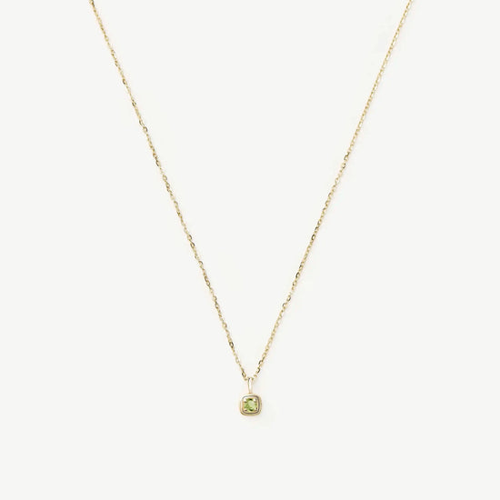Fine August Birthstone Pendant Necklace | 14ct Solid Gold/Peridot Necklace Missoma 