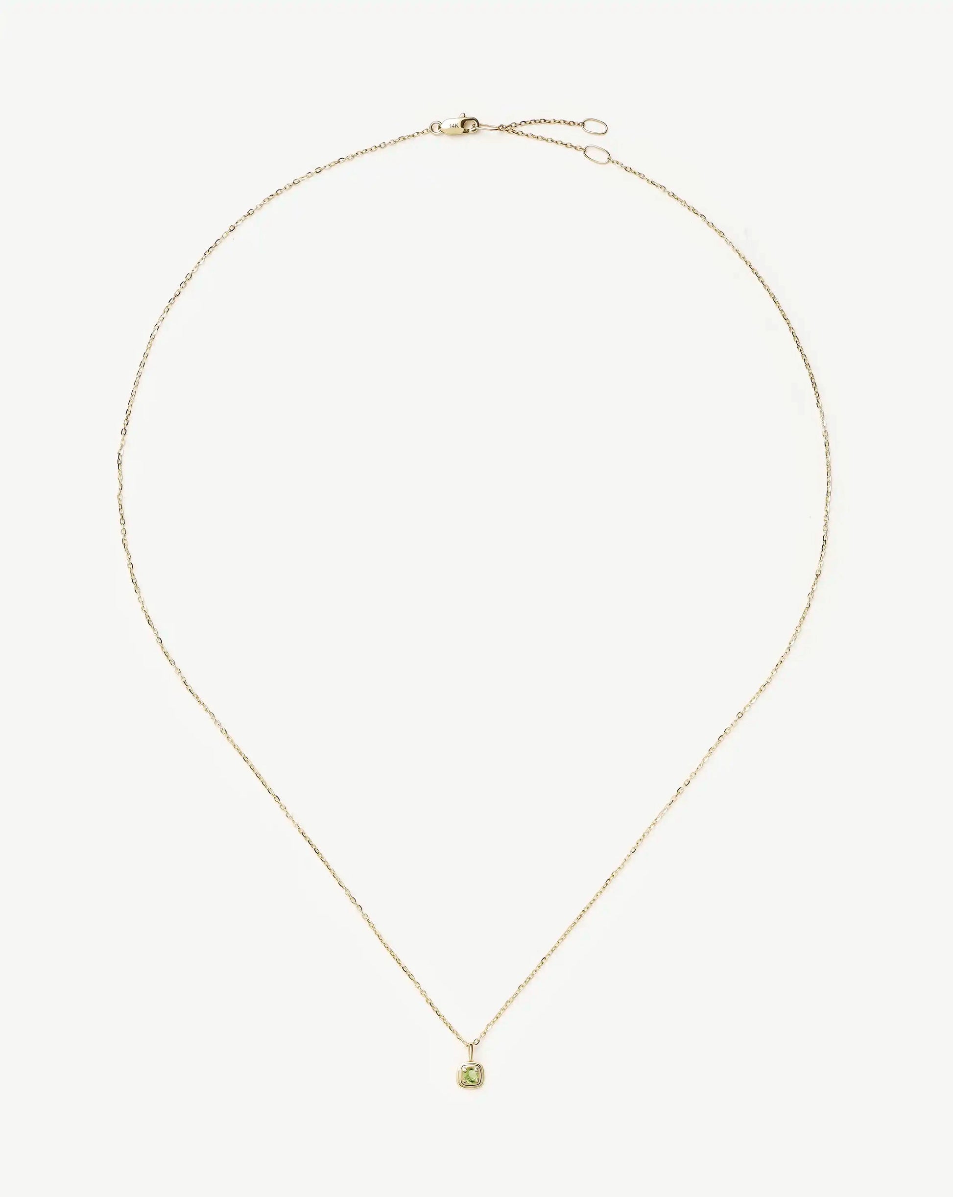 Fine August Birthstone Pendant Necklace | 14ct Solid Gold/Peridot Necklace Missoma 