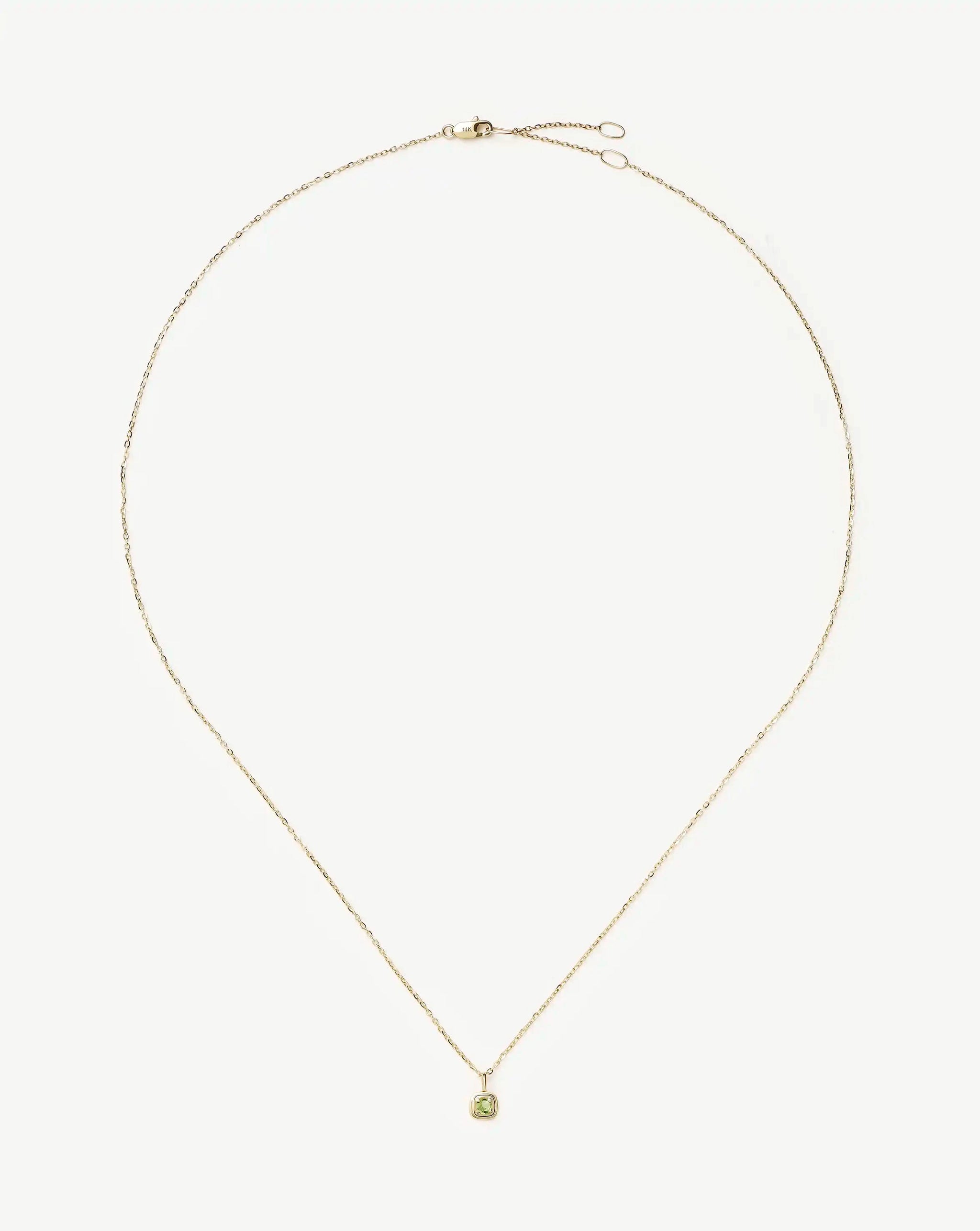 Fine August Birthstone Pendant Necklace | 14ct Solid Gold/Peridot Necklace Missoma 
