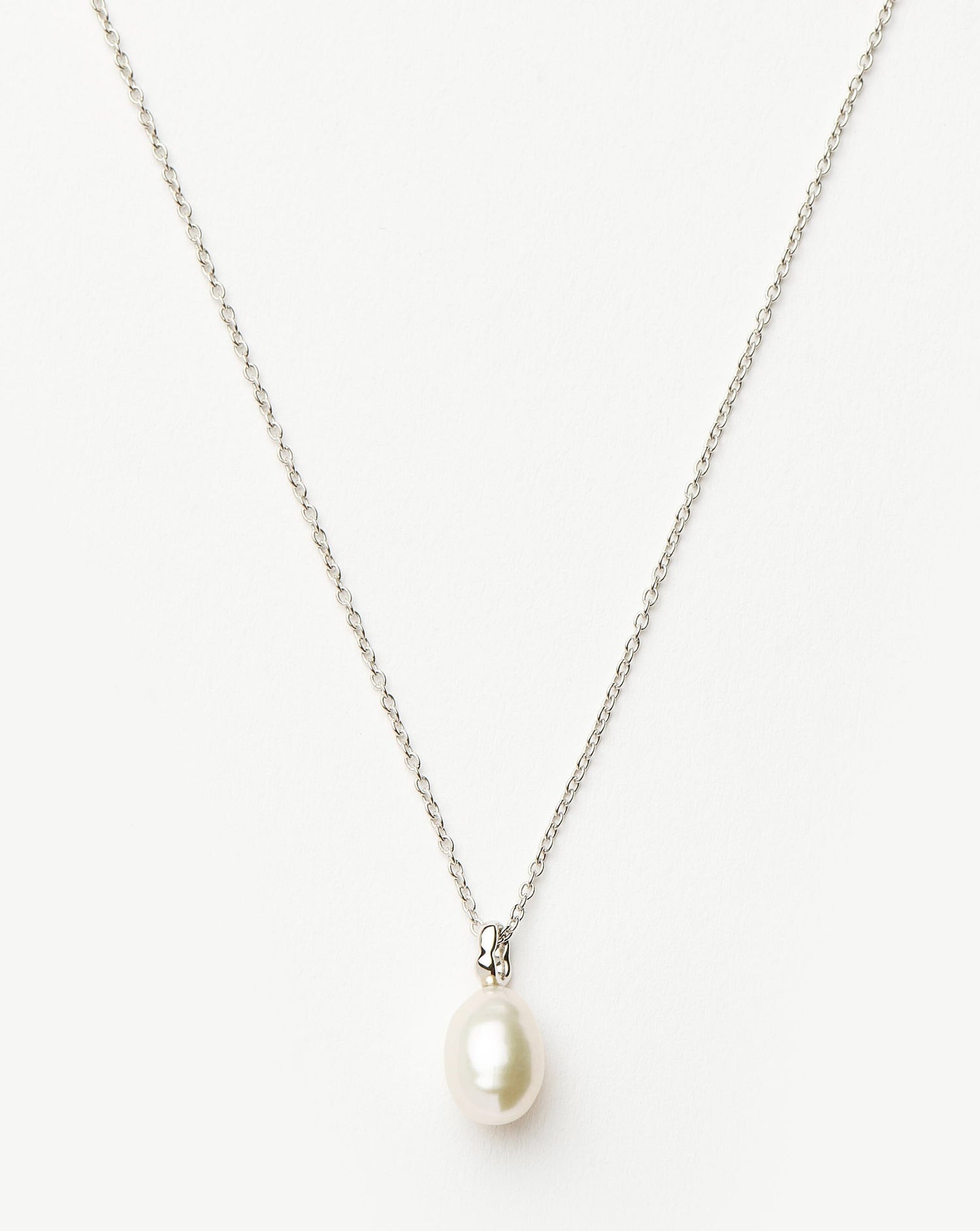 Fine Baroque Pearl Organic Pendant Necklace | 14ct Solid White Gold/Pearl Necklaces Missoma 