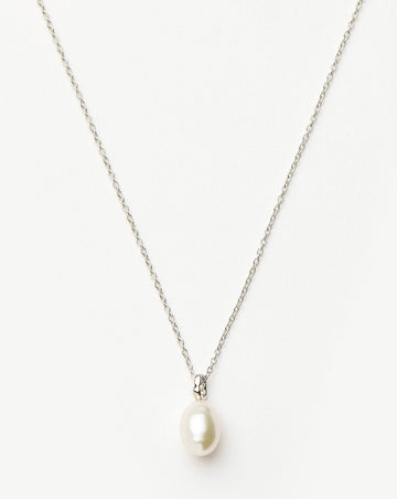 Fine Baroque Pearl Organic Pendant Necklace | 14ct Solid White Gold/Pearl Necklaces Missoma 