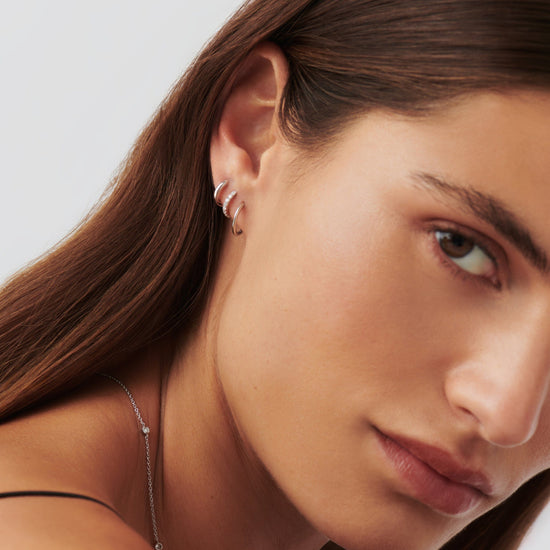 Fine Classic Diamond Huggies | 14ct White Gold/Diamond Earrings Missoma 