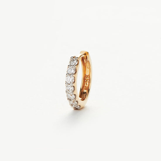 Fine Classic Diamond Single Huggie | 14ct Solid Gold Earrings Missoma 
