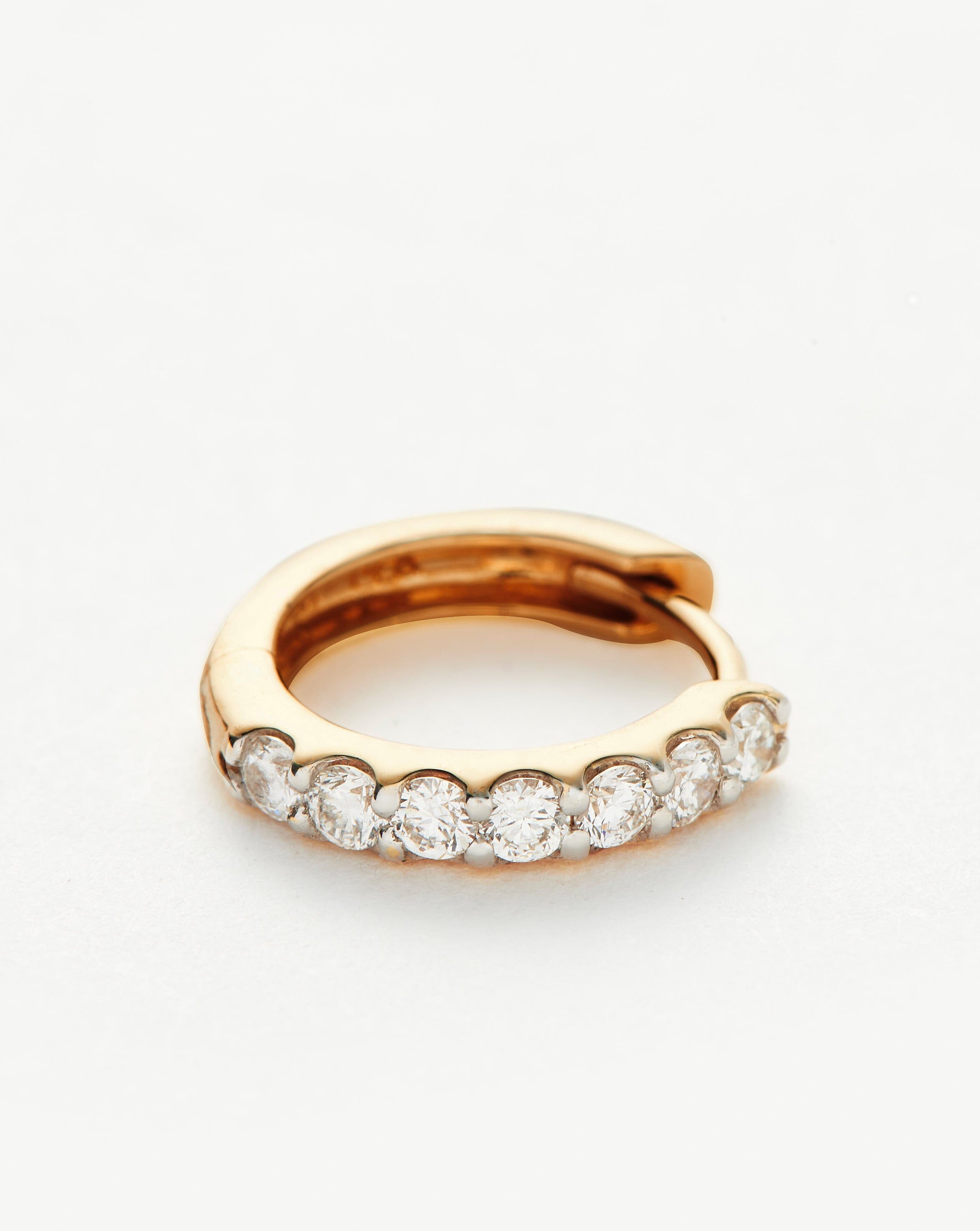 Fine Classic Diamond Single Huggie | 14ct Solid Gold Earrings Missoma 