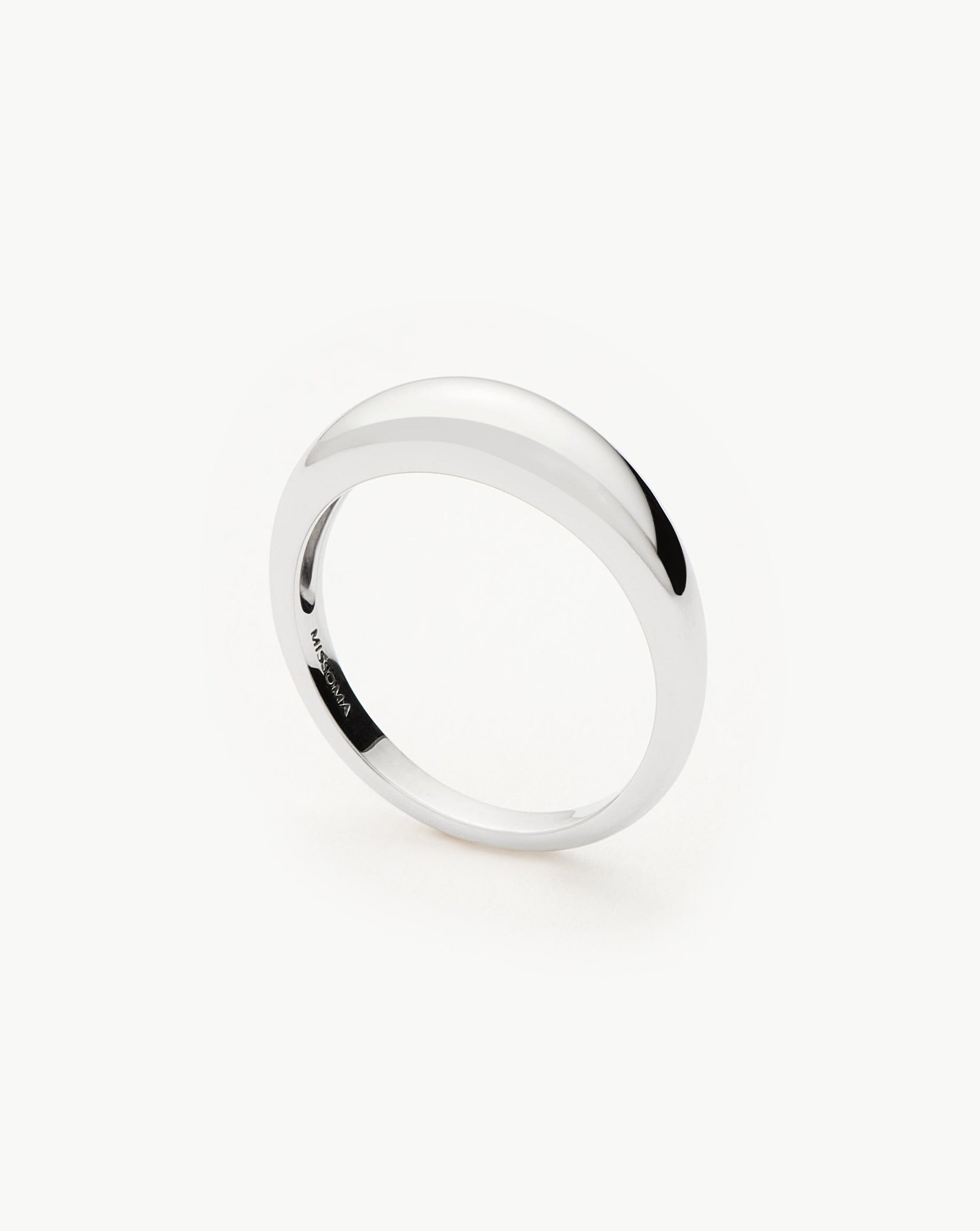 Fine Classic Dome Ring | 14ct Solid White Gold Rings Missoma 