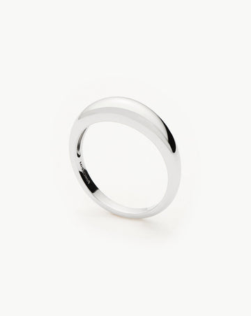 Fine Classic Dome Ring | 14ct Solid White Gold Rings Missoma 