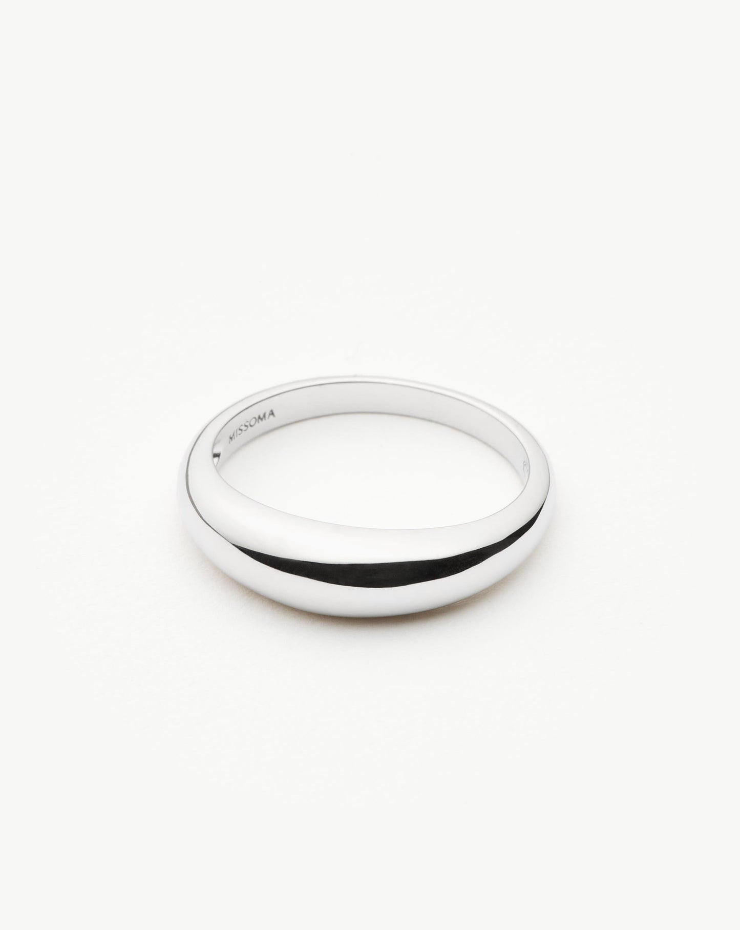 Fine Classic Dome Ring | 14ct Solid White Gold Rings Missoma 