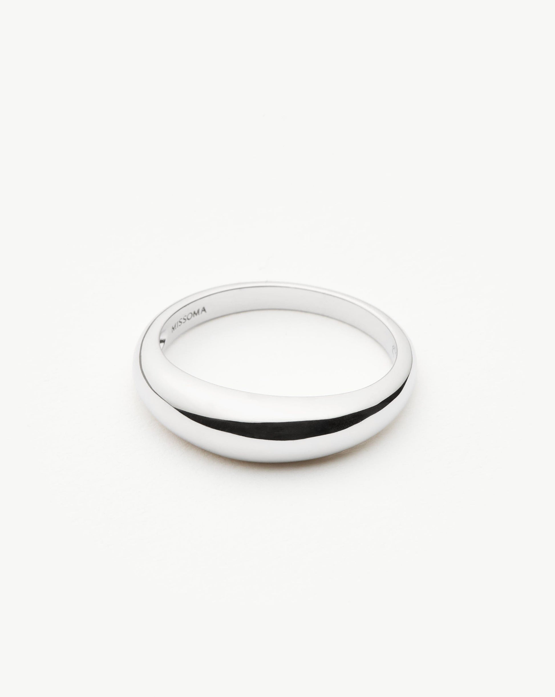 Fine Classic Dome Ring | 14ct Solid White Gold Rings Missoma 