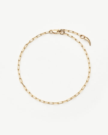 Fine Classic Paperclip Chain Bracelet | 14ct Solid Gold Bracelets Missoma 