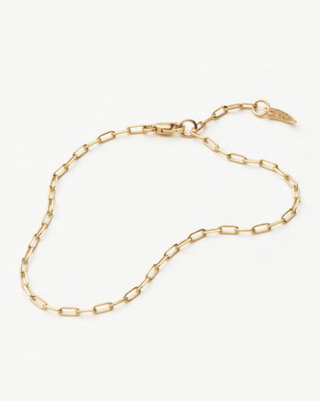 Fine Classic Paperclip Chain Bracelet | 14ct Solid Gold Bracelets Missoma 