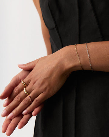 Fine Classic Paperclip Chain Bracelet | 14ct Solid Gold Bracelets Missoma 