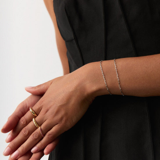 Fine Classic Paperclip Chain Bracelet | 14ct Solid White Gold Bracelets Missoma 