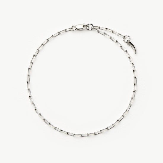 Fine Classic Paperclip Chain Bracelet | 14ct Solid White Gold Bracelets Missoma 