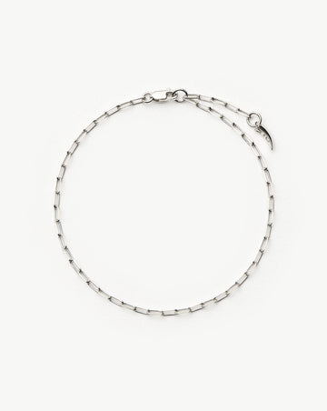Fine Classic Paperclip Chain Bracelet | 14ct Solid White Gold Bracelets Missoma 