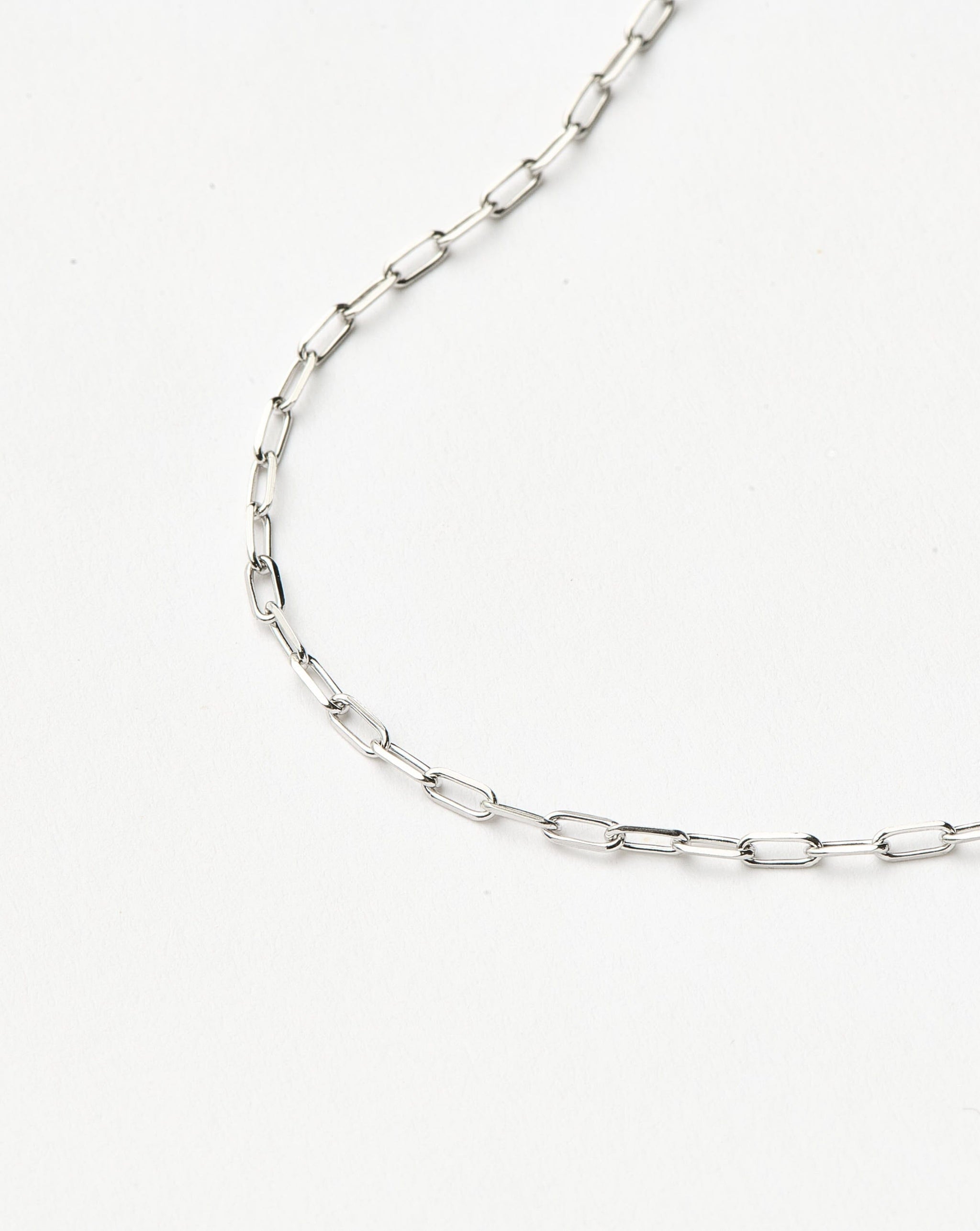 Fine Classic Paperclip Chain Bracelet | 14ct Solid White Gold Bracelets Missoma 
