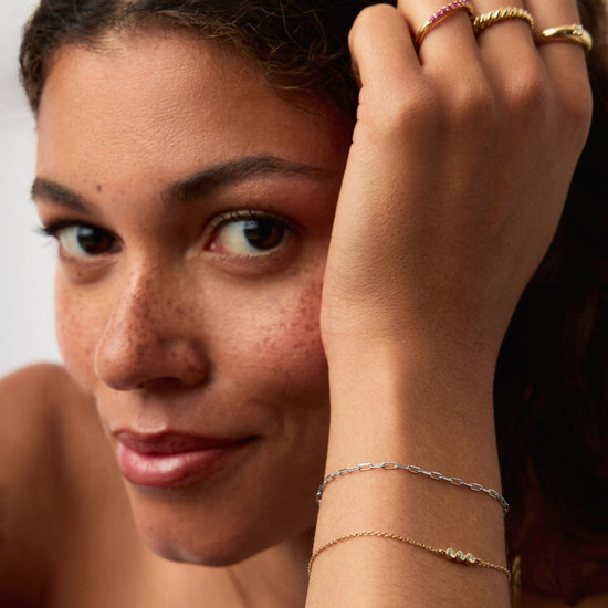 Fine Classic Paperclip Chain Bracelet | 14ct Solid White Gold Bracelets Missoma 