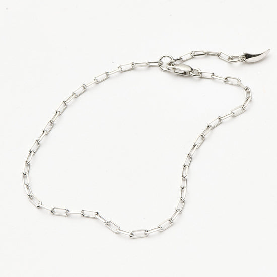 Fine Classic Paperclip Chain Bracelet | 14ct Solid White Gold Bracelets Missoma 