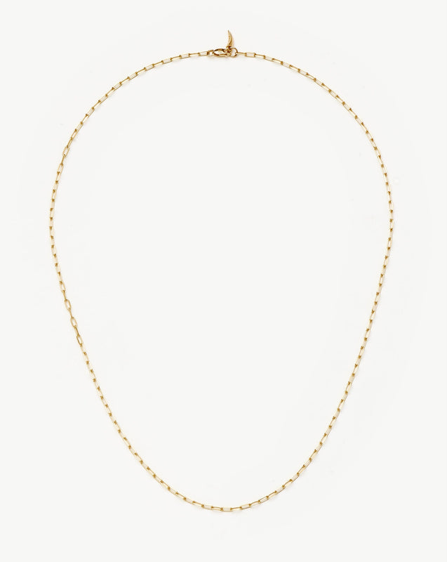 Solid Gold Classic Paperclip Chain Necklace | 14ct Solid Gold