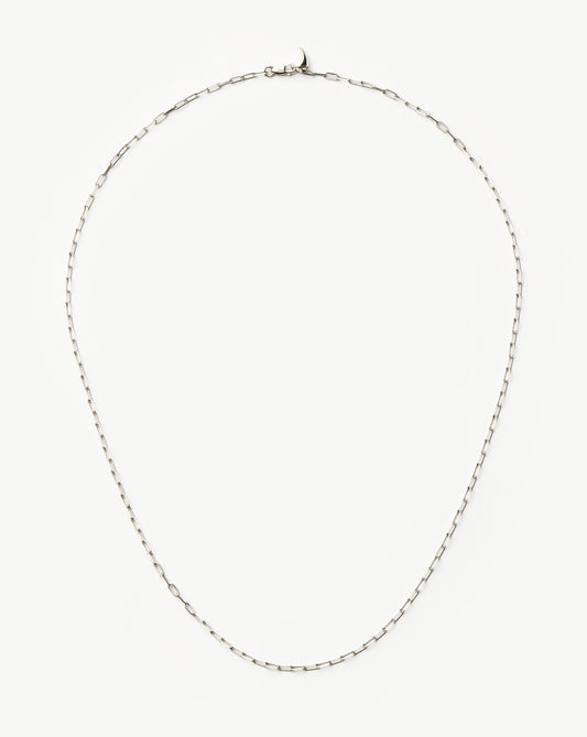 Fine Classic Paperclip Chain Necklace | 14ct Solid White Gold Necklaces Missoma 